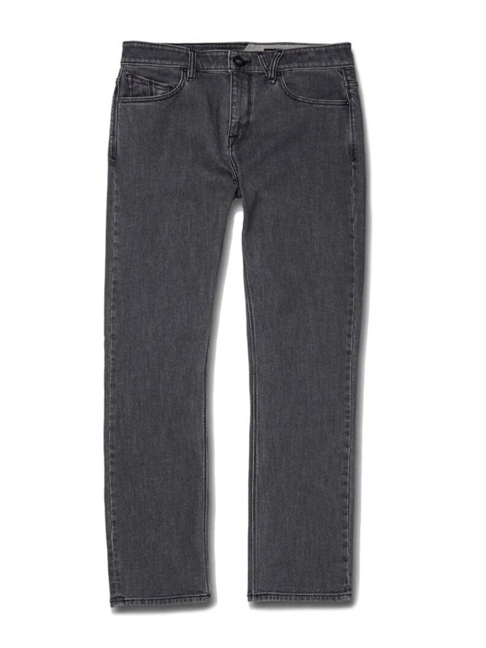 Volcom Men's “Solver” natural grey Straight-Leg Jeans